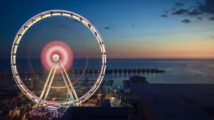 Panoramic wheel of Salerno - obrazy, fototapety, plakaty