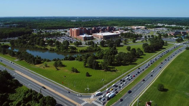 Aerial drone video Christiana Hospital 4k