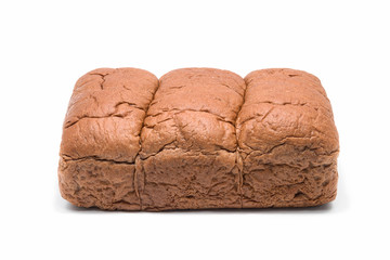 Cocoa Flavoured Bread on white background.