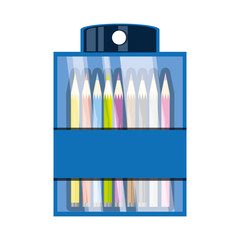 Pencil colors packaging icon vector illustration graphic design