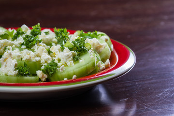 Cucumber and feta cheese salad