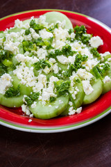 Cucumber and feta cheese salad
