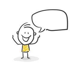 Strichfiguren / Strichmännchen: Sprechblase. (Nr. 19)