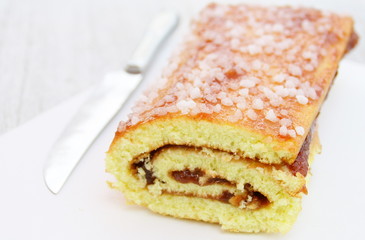 roulé à la framboise,fait maison