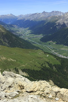Piz Padella, Blick ins Engadin