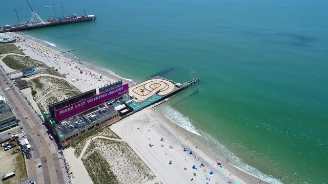 Aerial video Central Pier Arcade and Speedway 4k
