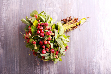 Bunch of wild strawberry
