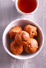 Sugarless muffins with fruits and berries