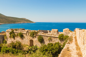 Fototapeta na wymiar Inside the Niokastro (Pylos Castle) fortress, Peloponnese, Greece