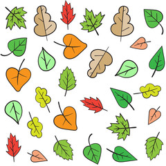 Autumn Fall Minimal Design Vector Leaves