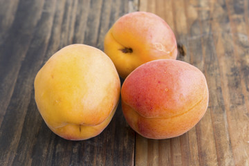 Three Fresh Apricots