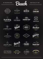 Set of Vector Beach Sea Bar Elements and Summer can be used as Logo or Icon in premium quality