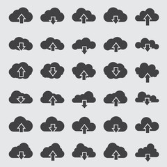 Cloud line icons Set, outline vector illustration, linear pictogram