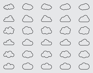 Cloud Icon Set. Vector