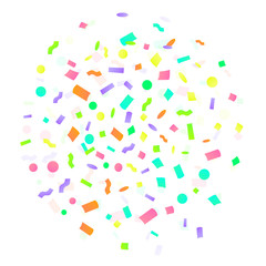 Fototapeta na wymiar Colorful Explosion of Confetti. Vector illustration. Flat design element.