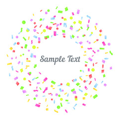 Colorful Explosion of Confetti. Vector illustration. Flat design element.