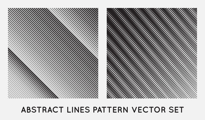 Set of Diagonal Oblique Edgy Lines Pattern in Vector
