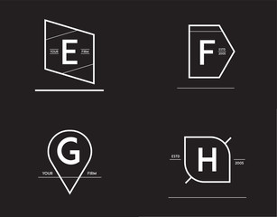 Set of Minimal Geometric Lined Template for Hipster Identity in Vector