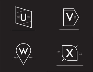 Set of Minimal Geometric Lined Template for Hipster Identity in Vector