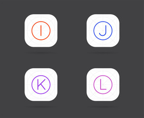 Set of App Icon Template with Guidelines. Vector Fresh Colour