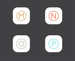 Set of App Icon Template with Guidelines. Vector Fresh Colour