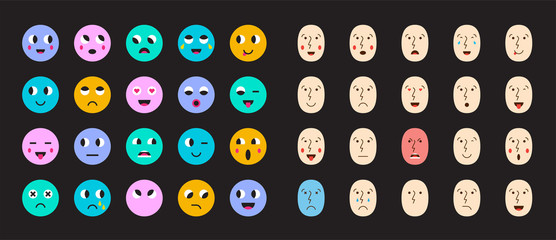 Set of Emoticons or Emoji for Devices. Vector Illustration.