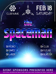 Vector Cosmology Illustration with Universe, Galaxy, Sun, Planets and Stars. Can be used for Invitation or Booklet. Futuristic view with Depth and Space Background