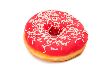 Pink donut isolated