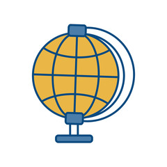 geography tool icon over white background colorful design vector illustration