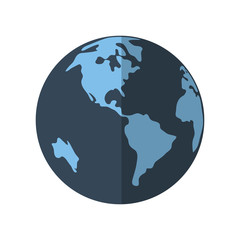 earth planet icon over white background vector illustration