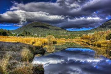 Fototapeta premium Cloudy Sky Reflection on the Carson River