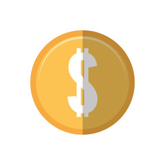 money coin icon over white background vector illustration