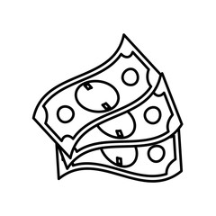 money bills icon over white background vector illustration