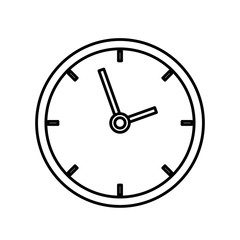 clock icon over white background vector illustration