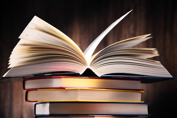 Composition with books on the table