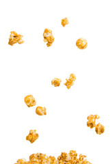 Caramelized popcorn isolated