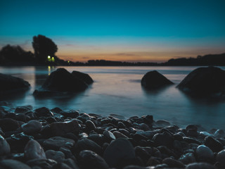 Beautiful Sunset at River Rhine