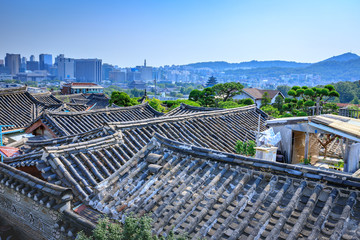 Korean traditional house, Bukchon Hanok Village on Jun 19, 2017 in Seoul city, South Korea