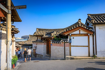 Korean traditional house, Bukchon Hanok Village on Jun 19, 2017 in Seoul city, South Korea