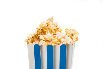 Caramelized popcorn isolated