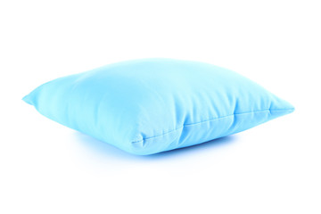 Blue pillow isolated on a white