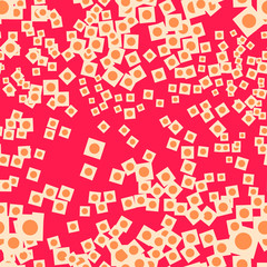 Seamless repeating pattern consisting of squares and circles