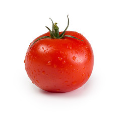 Red fresh tomatoes on a white isolated background