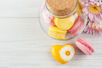 Yellow and pink macaroons