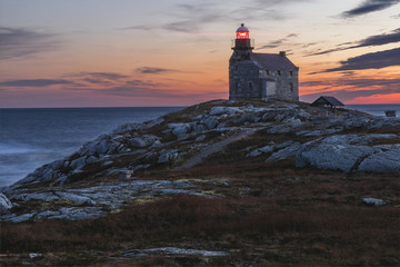Fototapeta na wymiar Sunset on the south west coast, Rose Blanch Lighthouse Historic Site, Newfoundland & Labrador