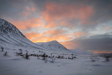 sunset, Winter, the TableLands , Gros Morne National Park, Newfoundland & Labrador
