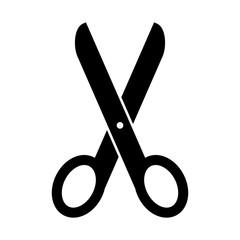 Black Scissors Silhouette Icon Isolated