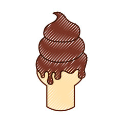 Delicious ice cream cone vector illustration design