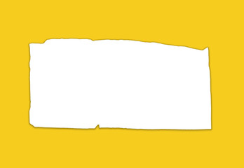 White scrap of paper or patch on colored background, illustration for text