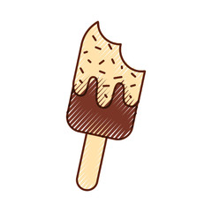 Delicious frozen palette with bite vector illustration design